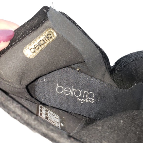 BEIRA RIO Black Faux Suede Boots Booties Silver Studs Size 38 US SIZE 9 - Picture 7 of 12